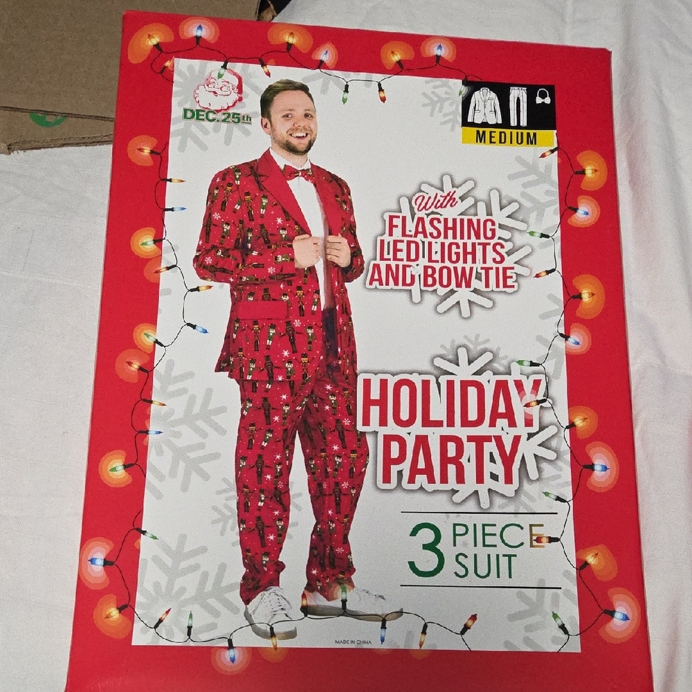 Holiday Party 3-Piece Suit with Flashing LED Lights